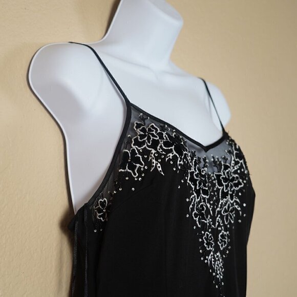 Vtg JS Boutique Y2k Fairy Floral Embroidered High Low Hem Dress Whimsigoth 10 - Picture 5 of 9